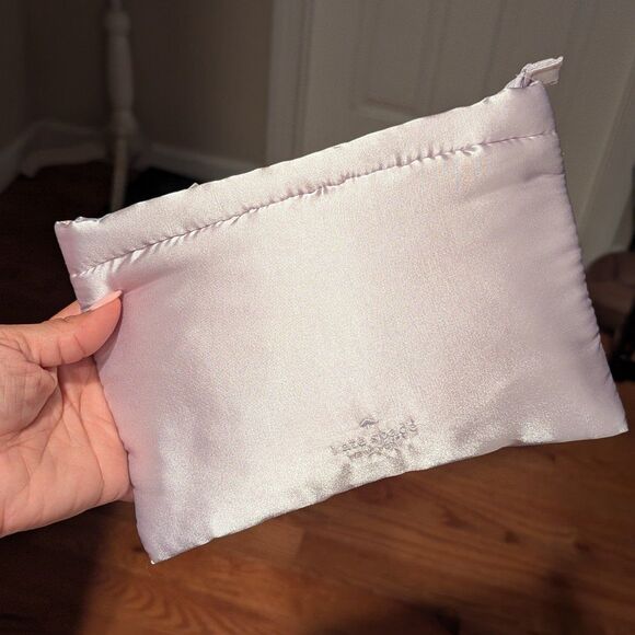 Kate Spade Light Purple Lilac Satin Sleep Rest Spa Eye Mask and Carrying Pouch - Picture 2 of 6
